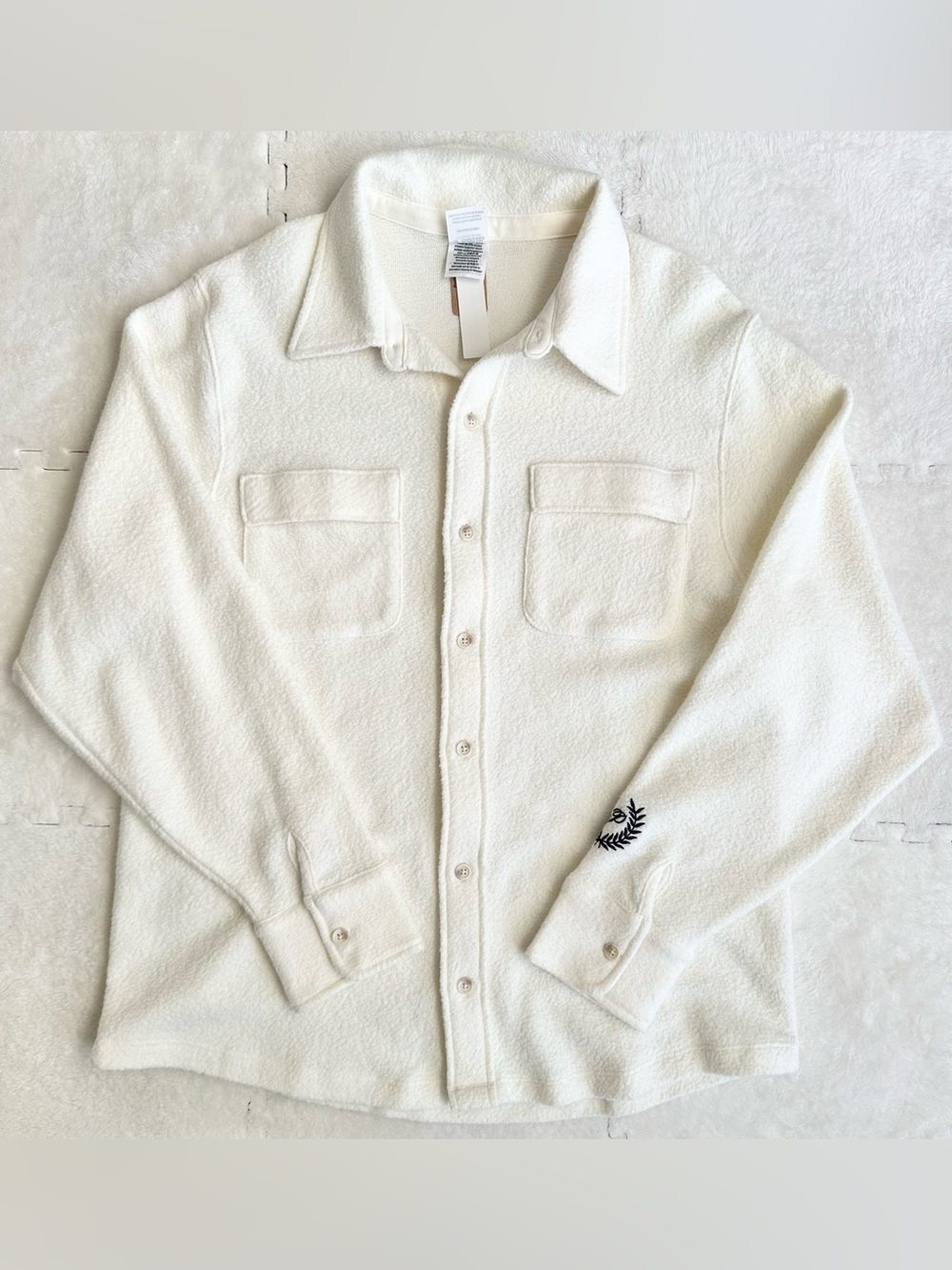 NEW PINK Victoria’s Secret offwhite button up shacket, size large